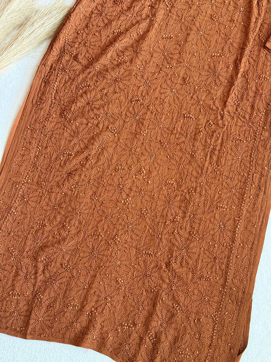 Viscose Georgette Resham Thread Embroidery Chikankari Kurta