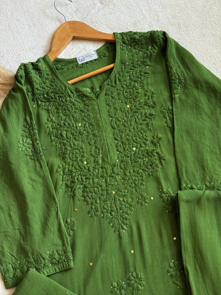Nazakat Rayon Cotton Chikankari Kurta Set