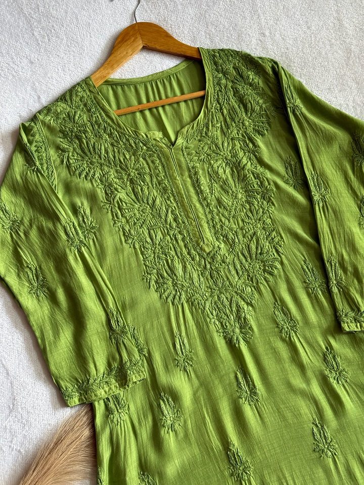 Palak Muslin Long Kurta