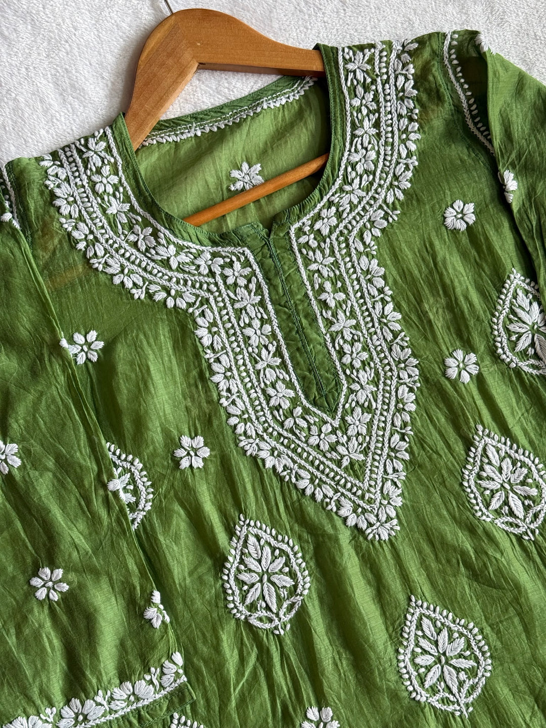 Abia Mul Chanderi Short Kurta