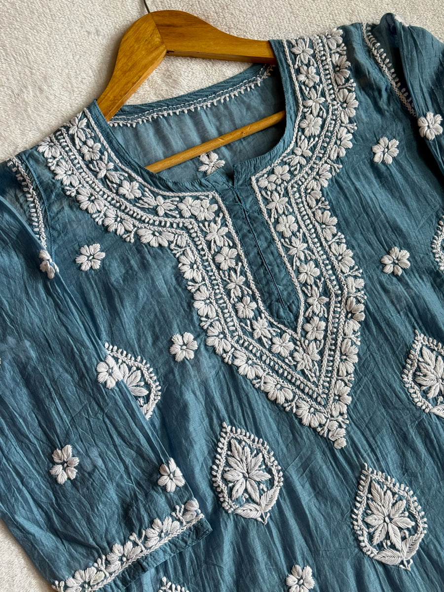Abia Mul Chanderi Short Kurta