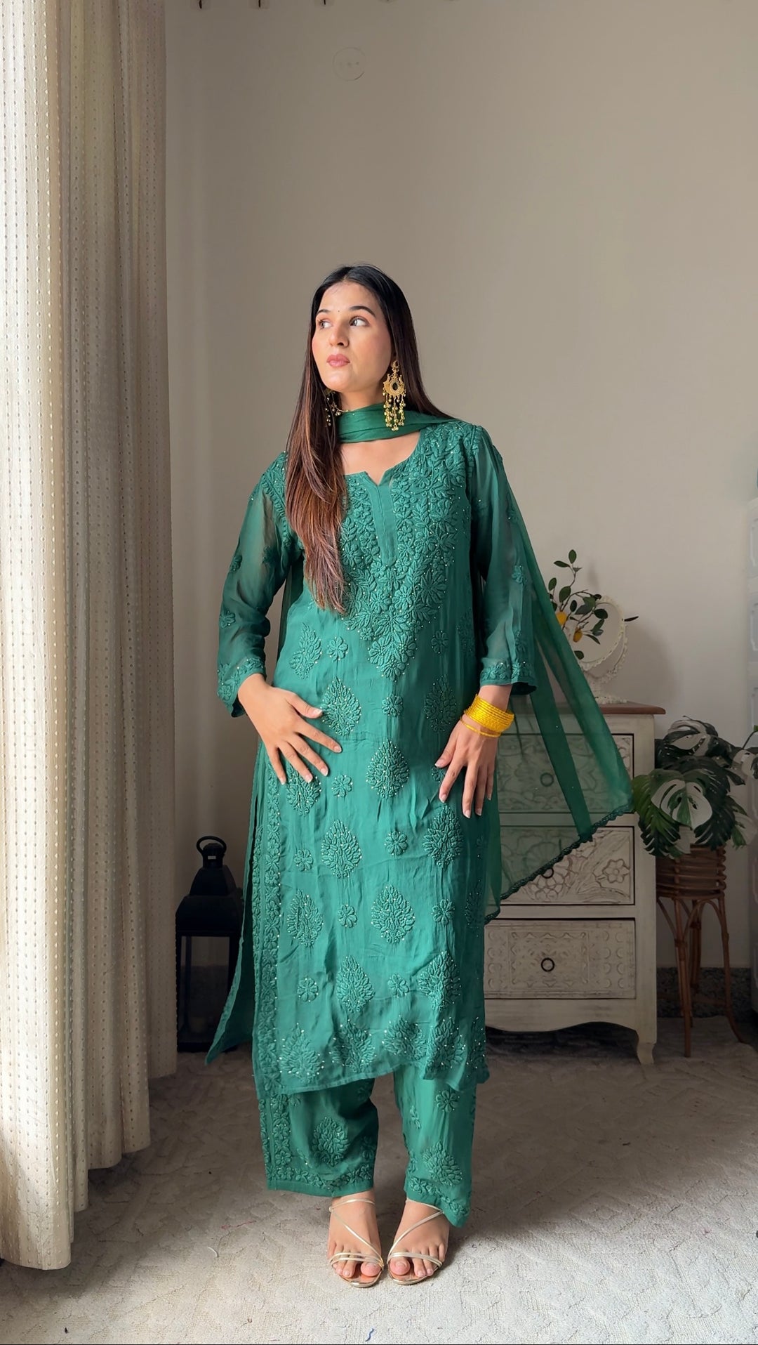 Swati Rathi in Noor Viscose Georgette Mukaish Set With 3D Handwork