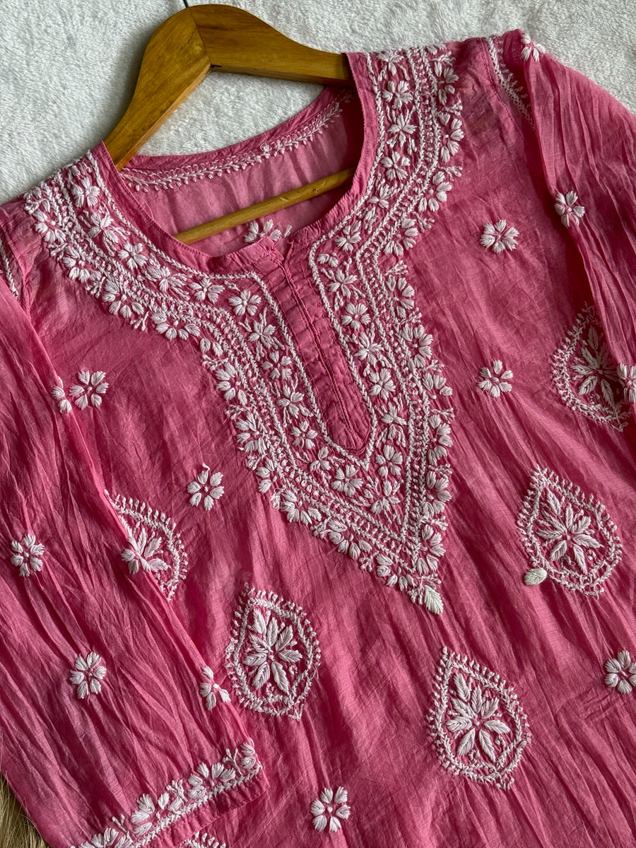 Abia Mul Chanderi Short Kurta