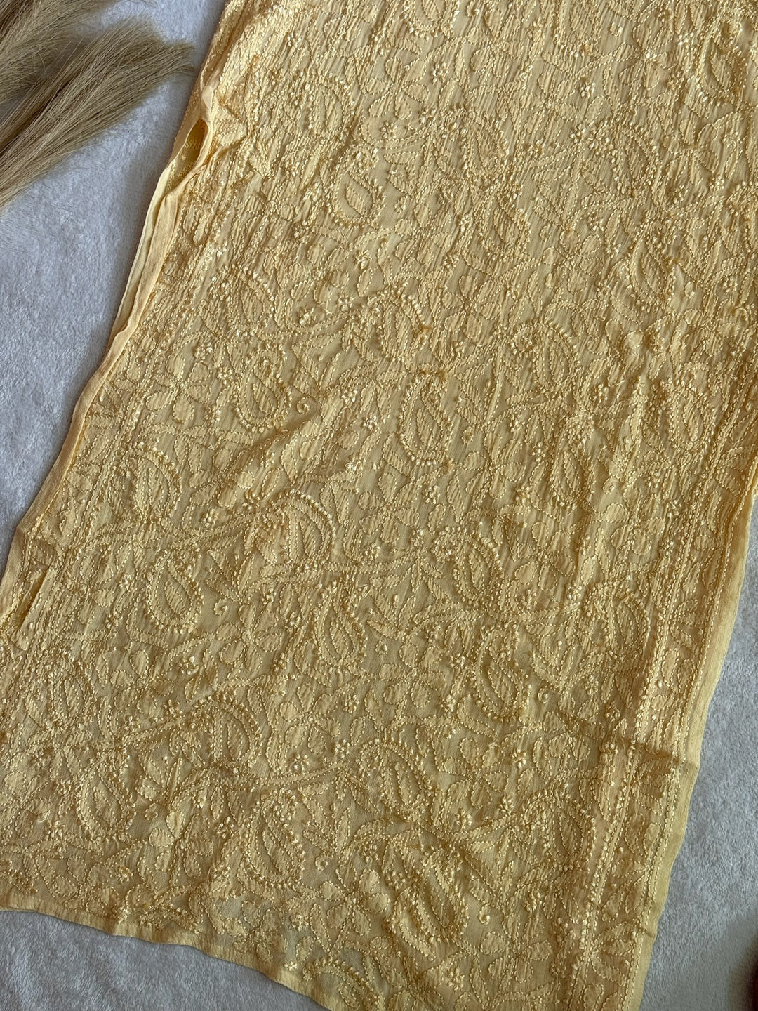 Viscose Georgette Resham Thread Embroidery Chikankari Kurta