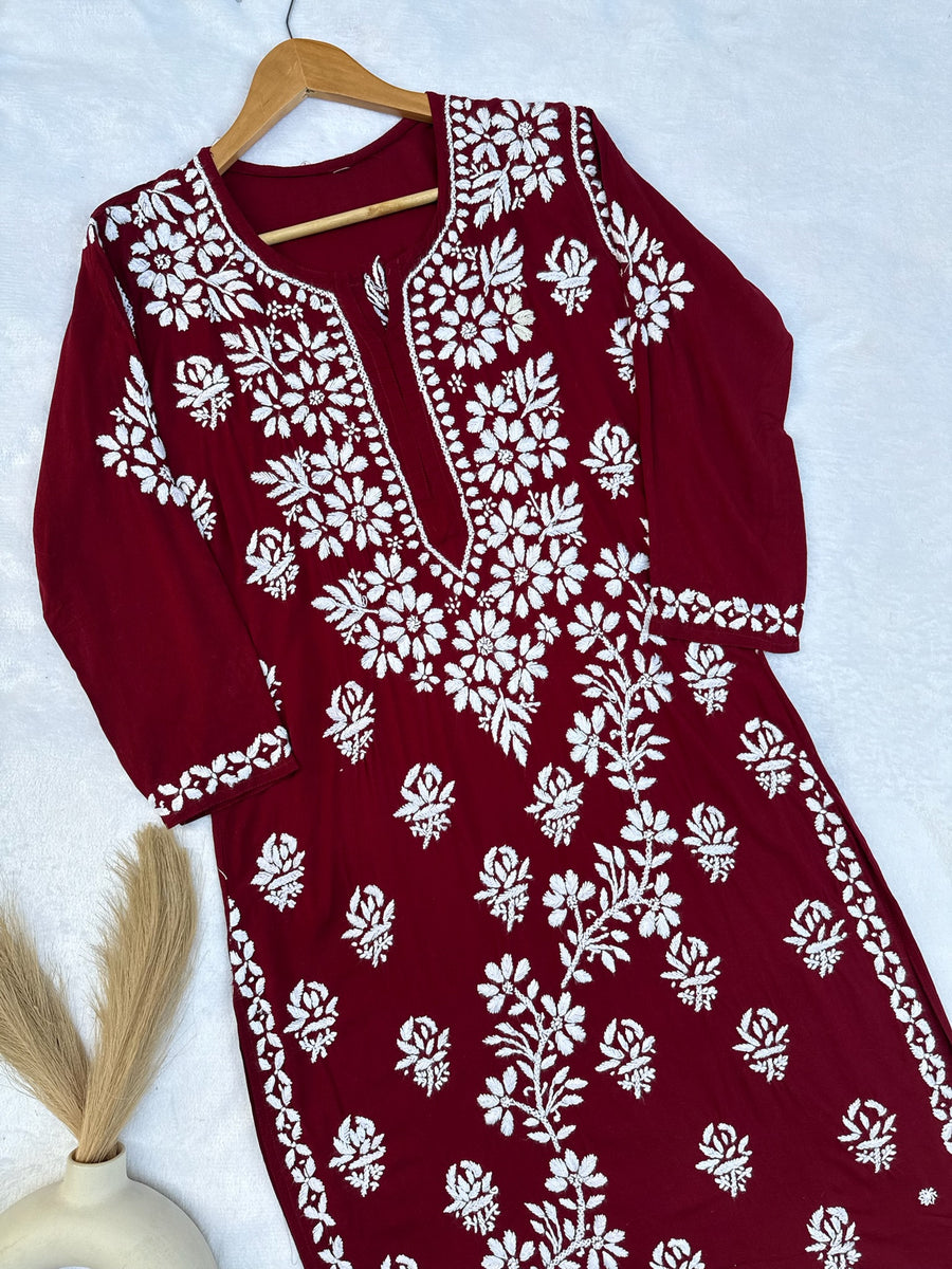 Zeenat Modal Chikankari Long Kurta