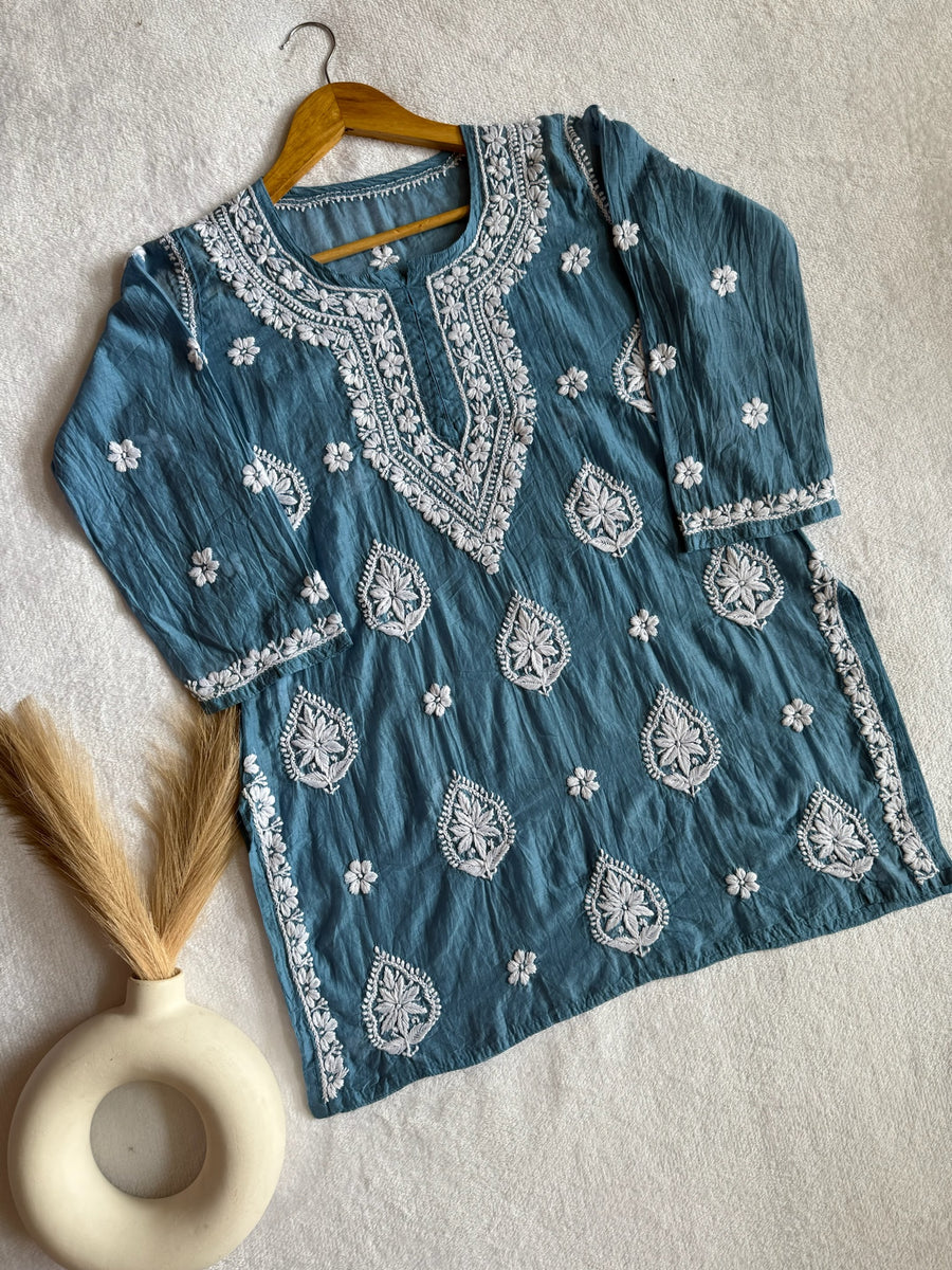 Abia Mul Chanderi Short Kurta