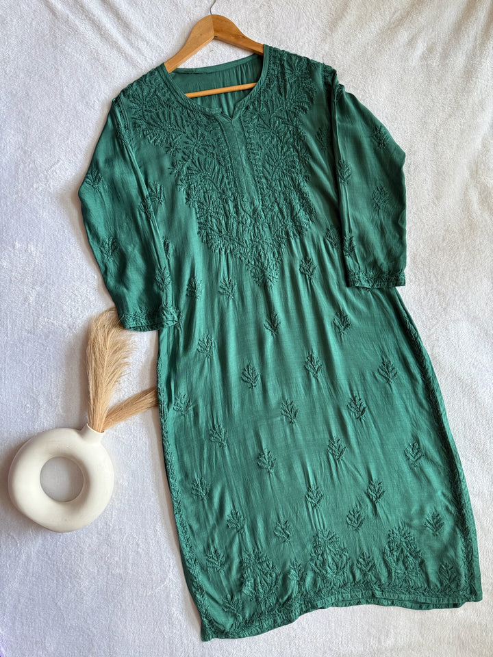 Palak Muslin Long Kurta
