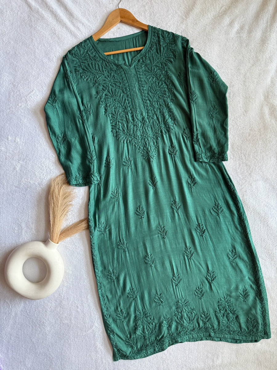 Palak Muslin Long Kurta