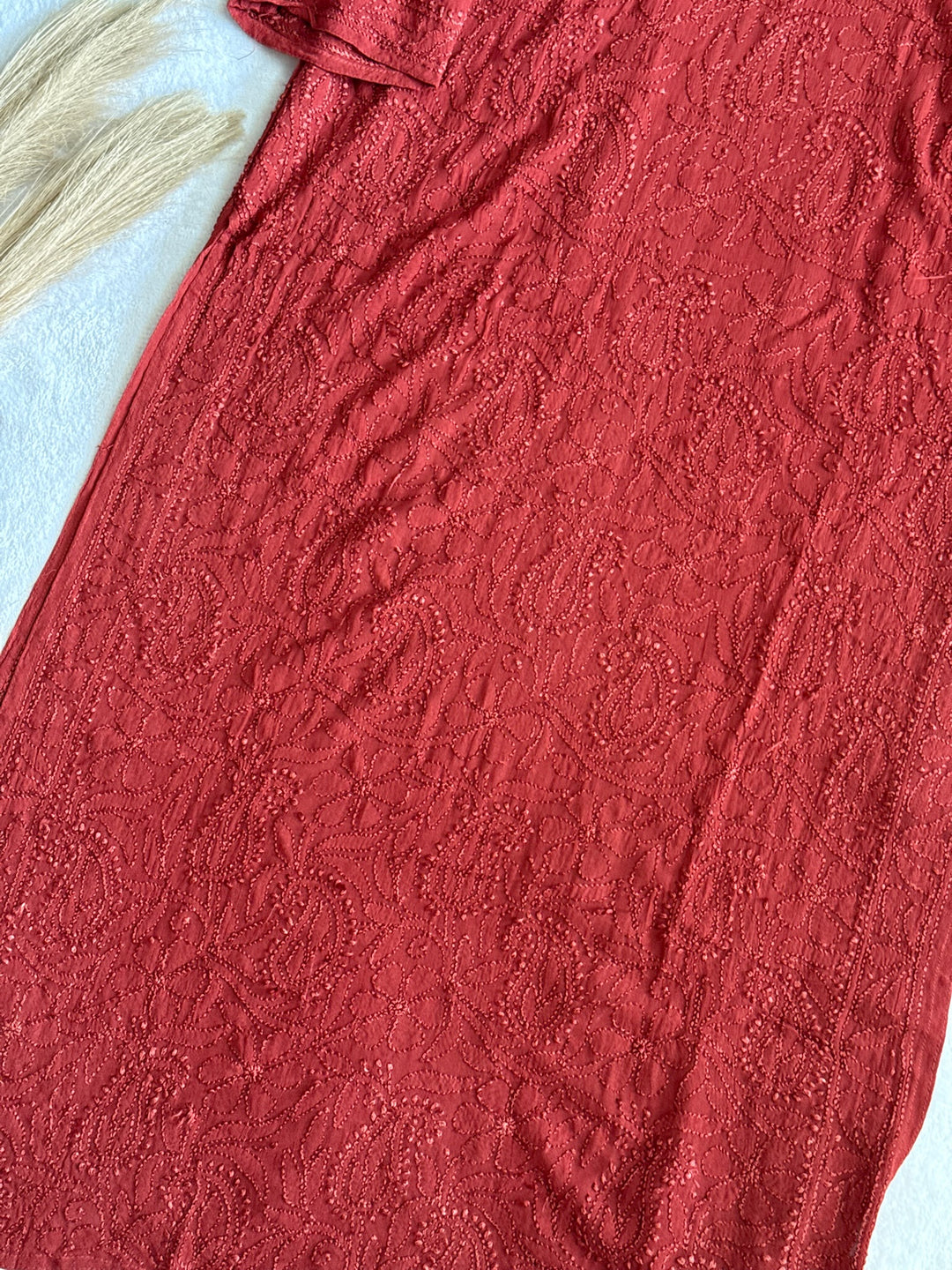 Viscose Georgette Resham Thread Embroidery Chikankari Kurta