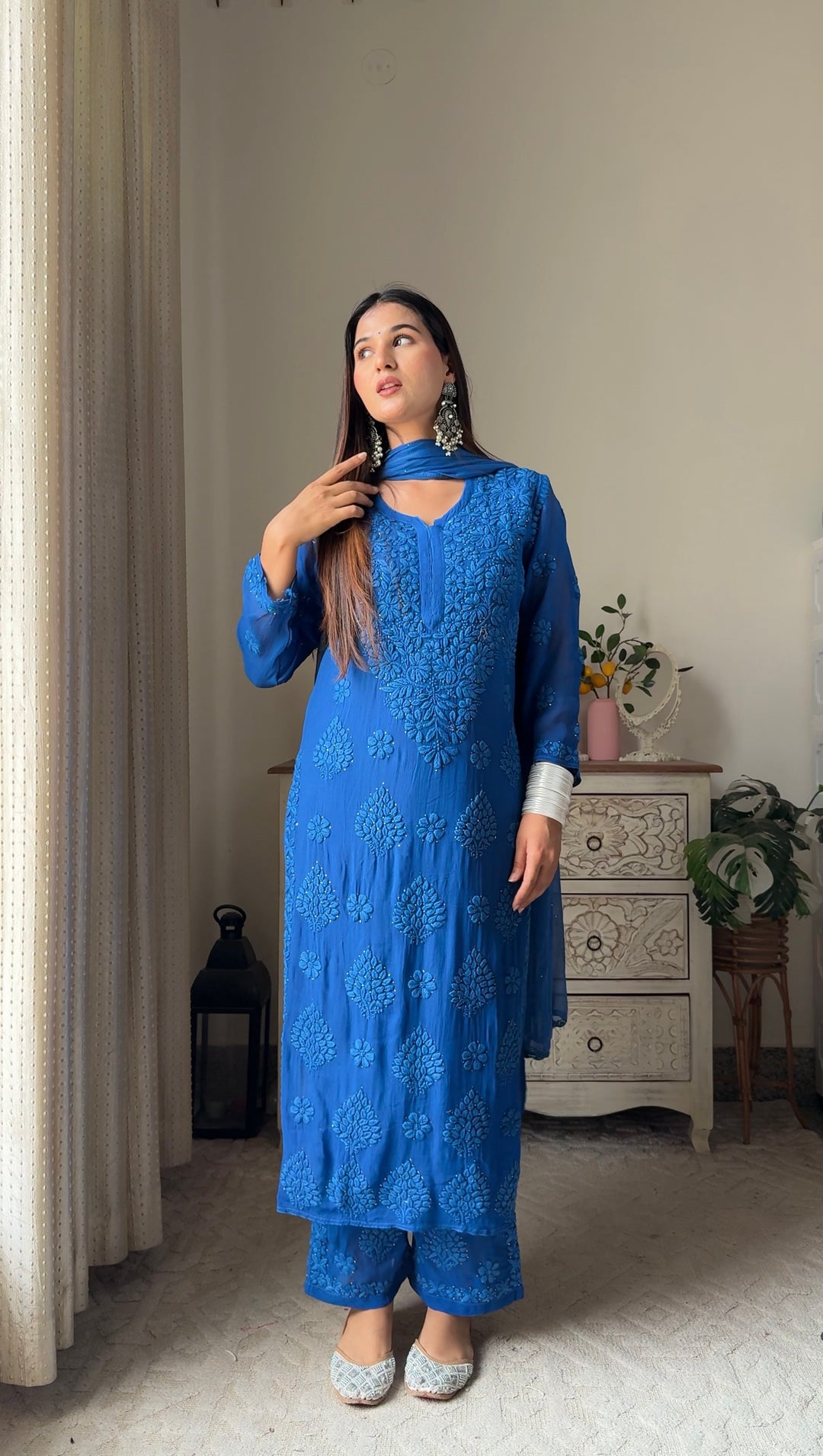 Swati Rathi in Noor Viscose Georgette Mukaish Set With 3D Handwork