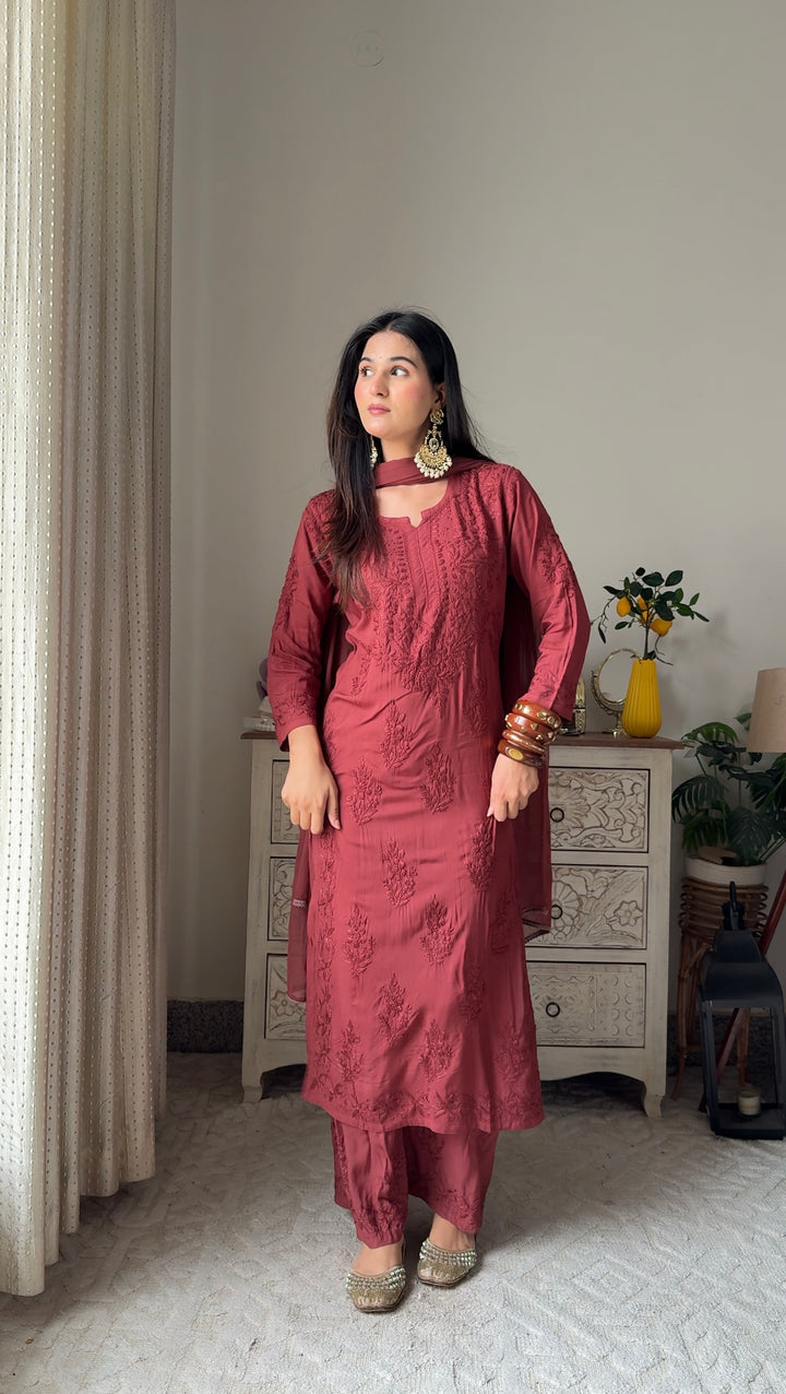 Swati Rathi In Modal Cotton Co-ord Set With Dupatta