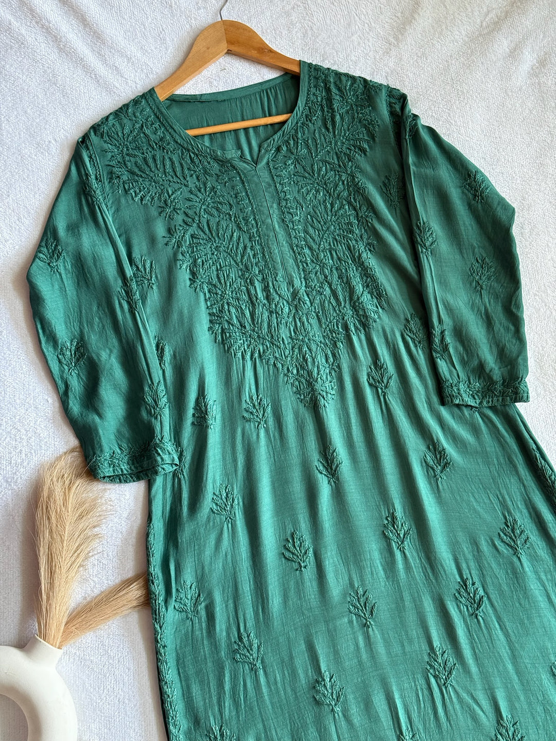 Palak Muslin Long Kurta