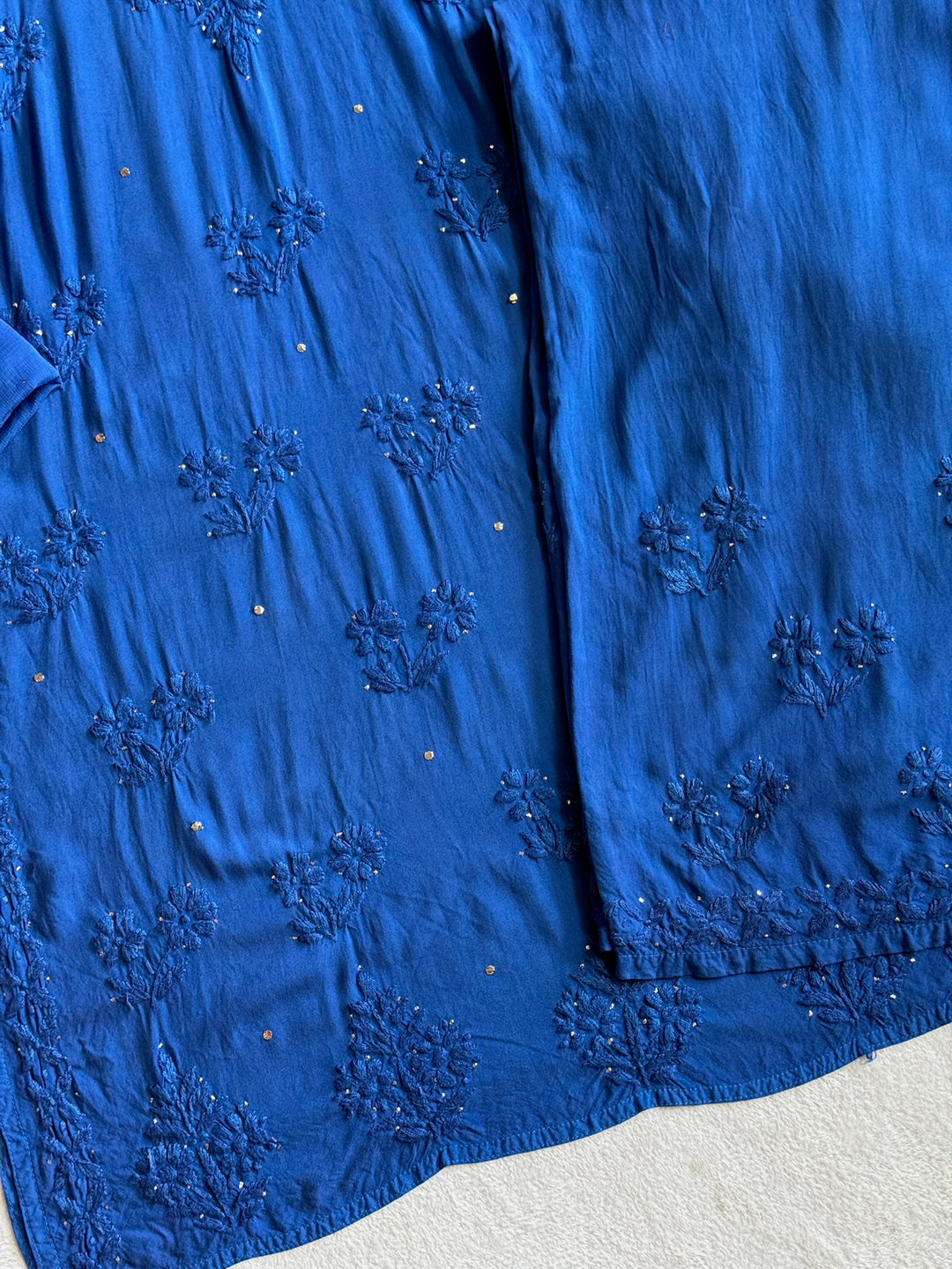 Nazakat Rayon Cotton Chikankari Kurta Set