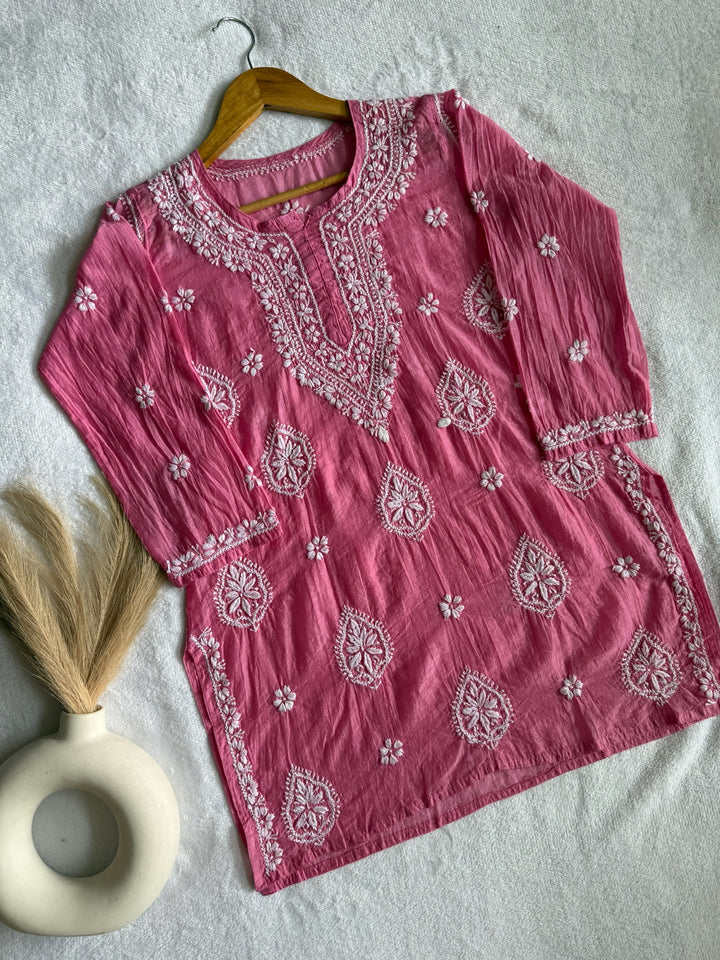 Abia Mul Chanderi Short Kurta