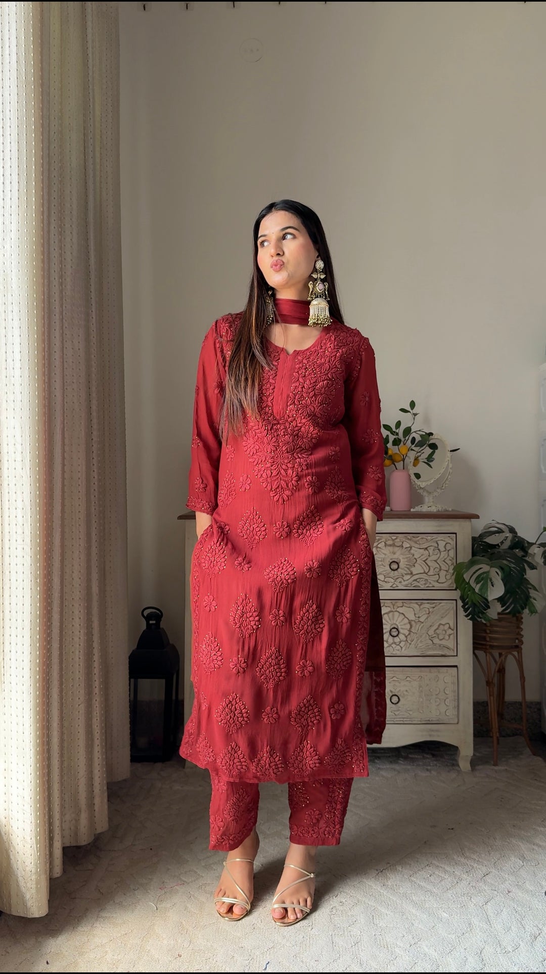 Swati Rathi in Noor Viscose Georgette Mukaish Set With 3D Handwork