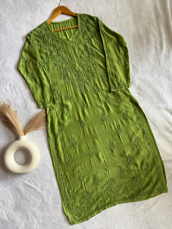 Palak Muslin Long Kurta