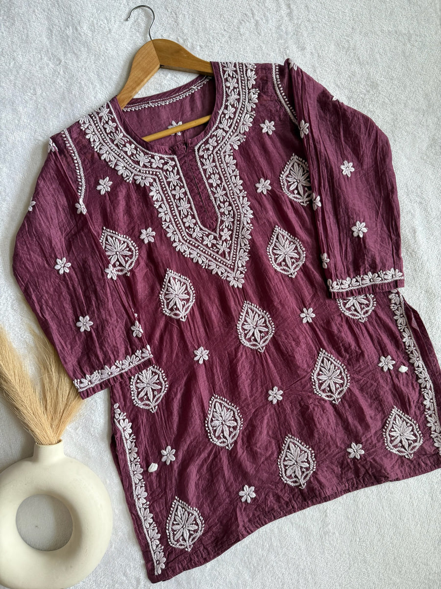 Abia Mul Chanderi Short Kurta