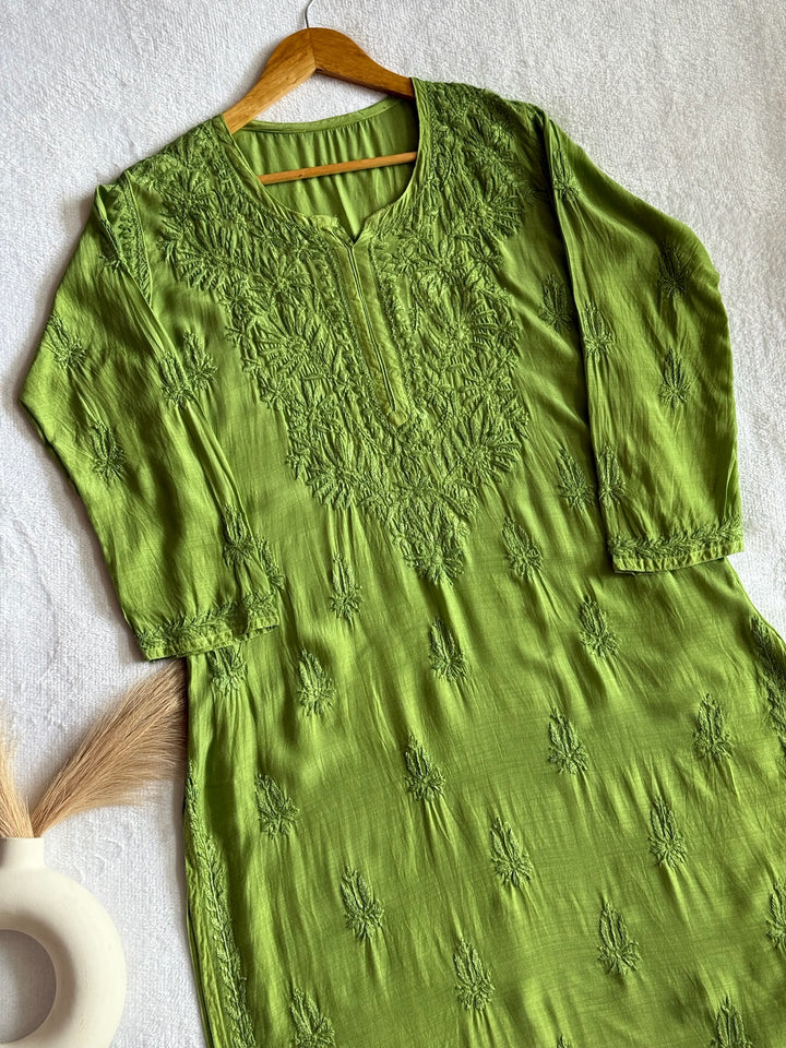 Palak Muslin Long Kurta