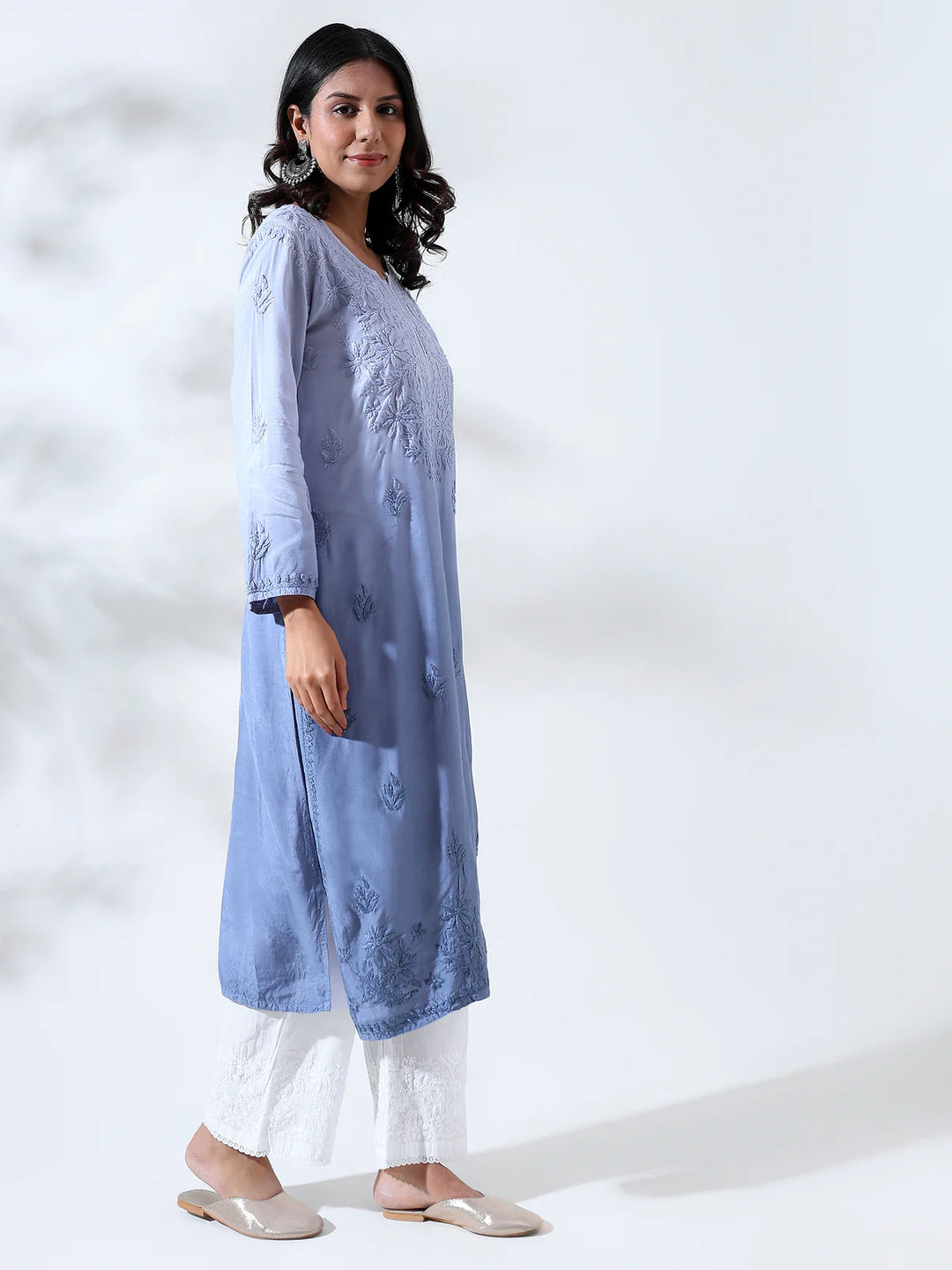 Palak Muslin Long Kurta