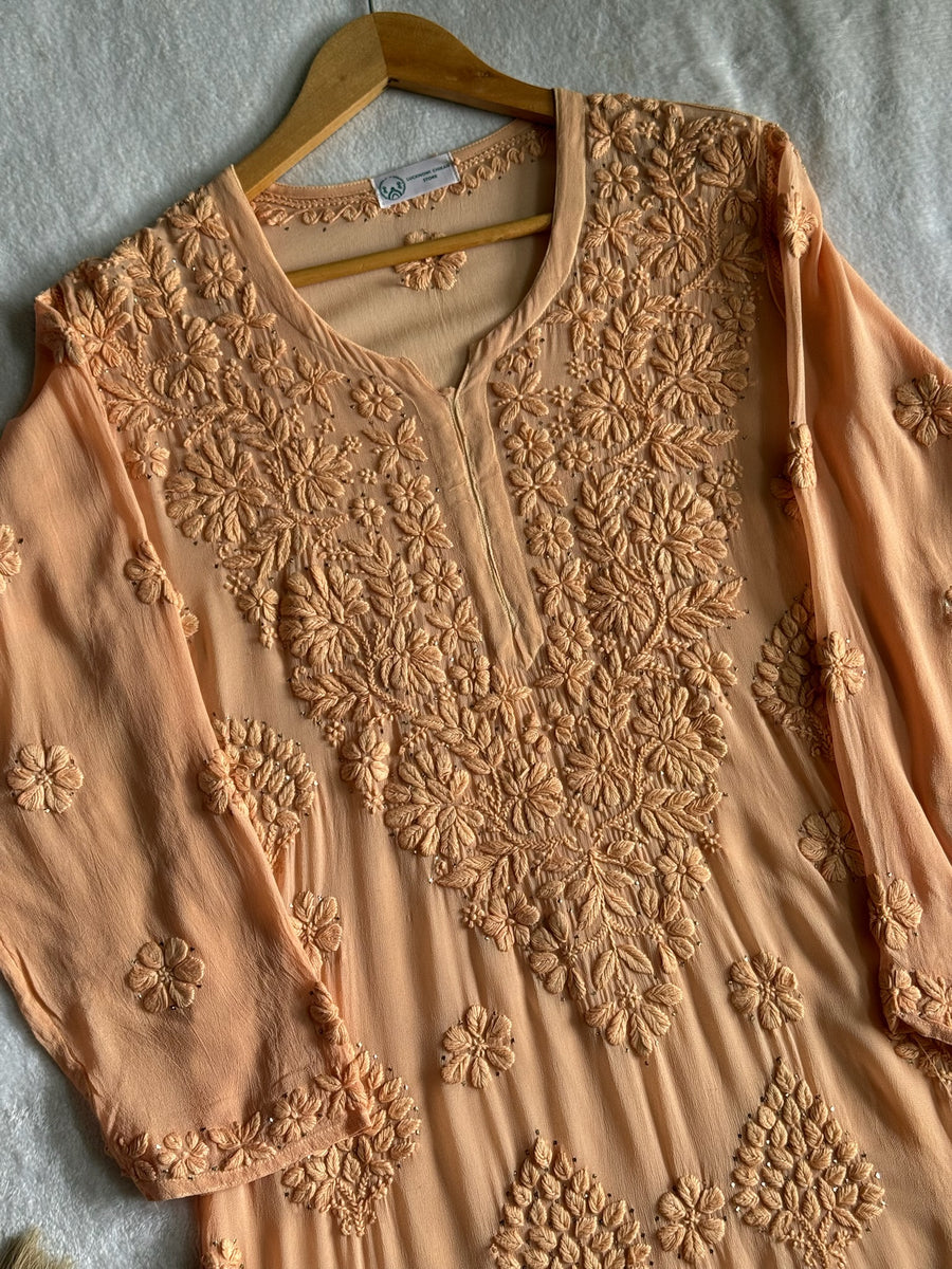 Noor Viscose Georgette Mukaish Set With 3D Handwork
