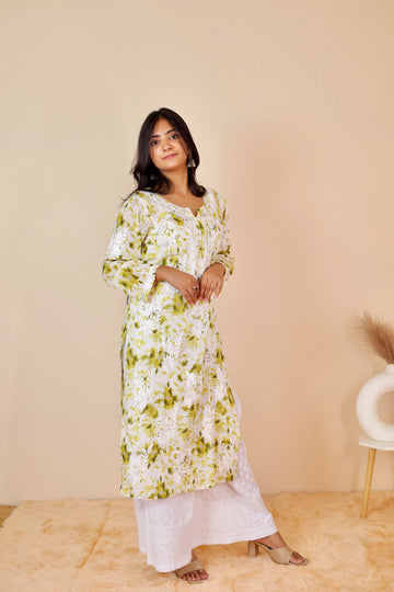 chikankari mulmul kurta