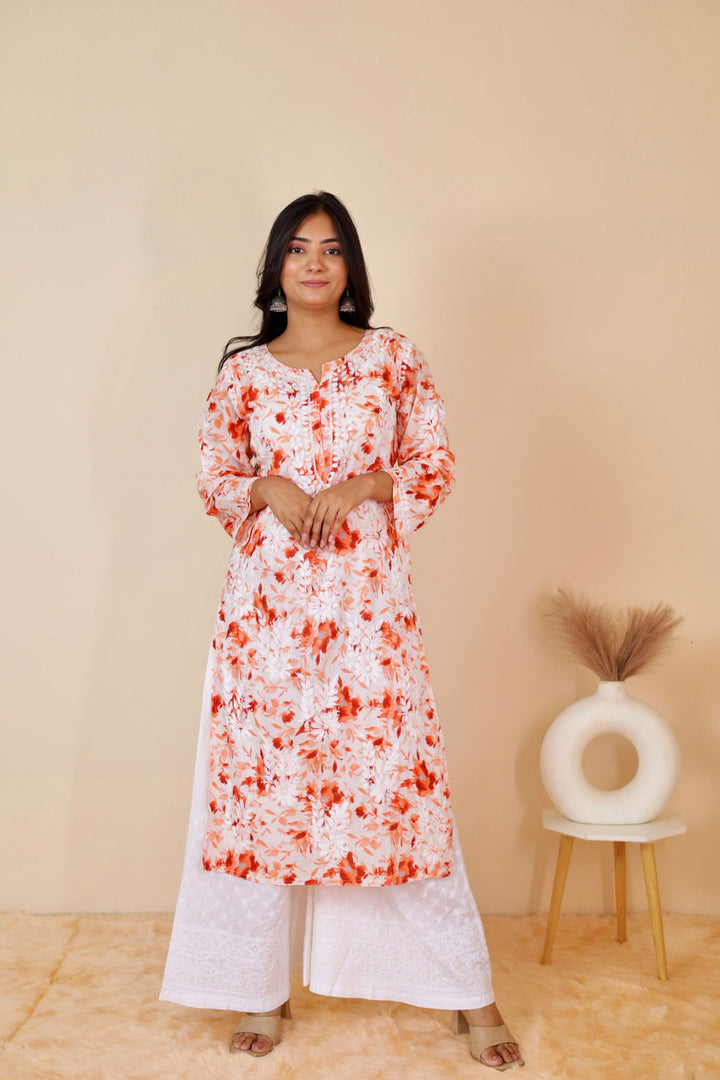 mulmul chikan kurti