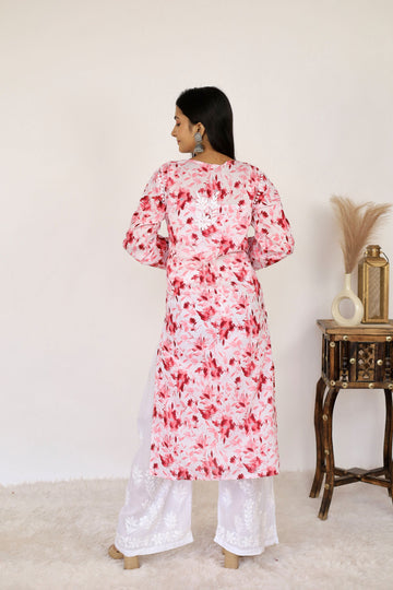 mulmul chikankari kurti