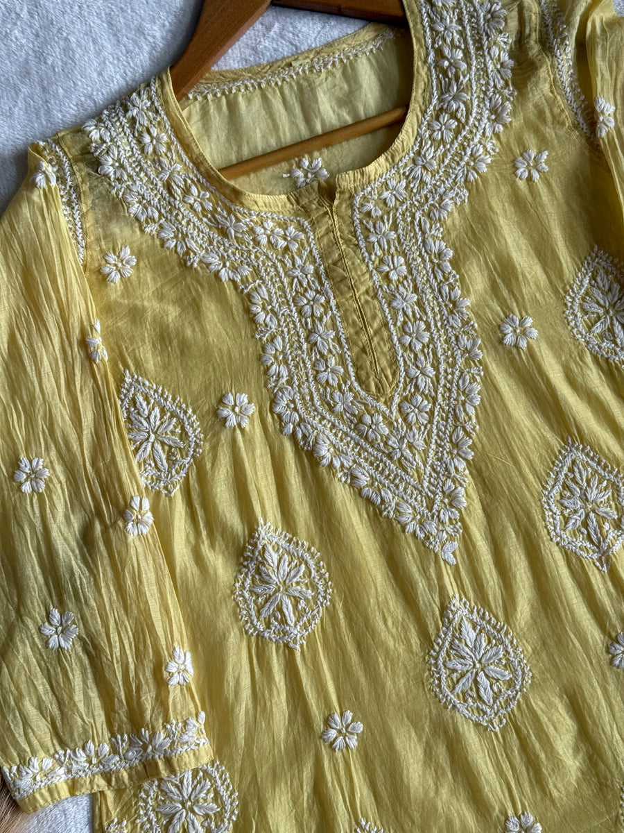Abia Mul Chanderi Short Kurta