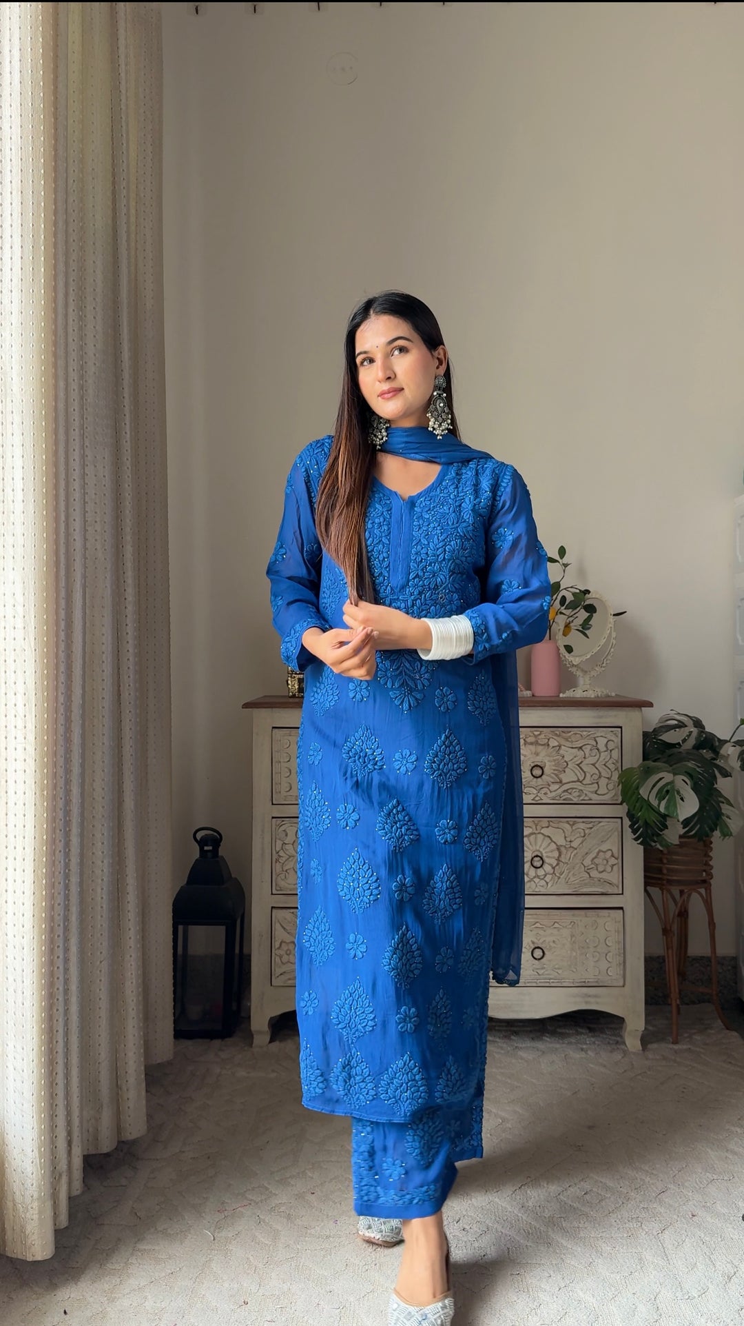 Swati Rathi in Noor Viscose Georgette Mukaish Set With 3D Handwork