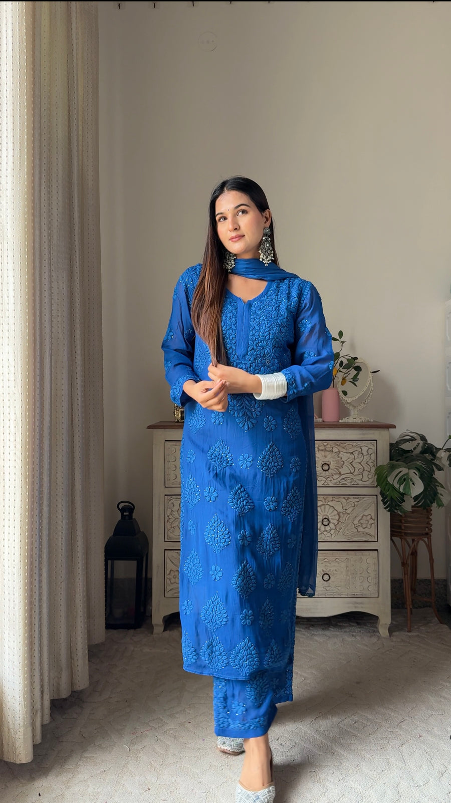 Swati Rathi in Noor Viscose Georgette Mukaish Set With 3D Handwork