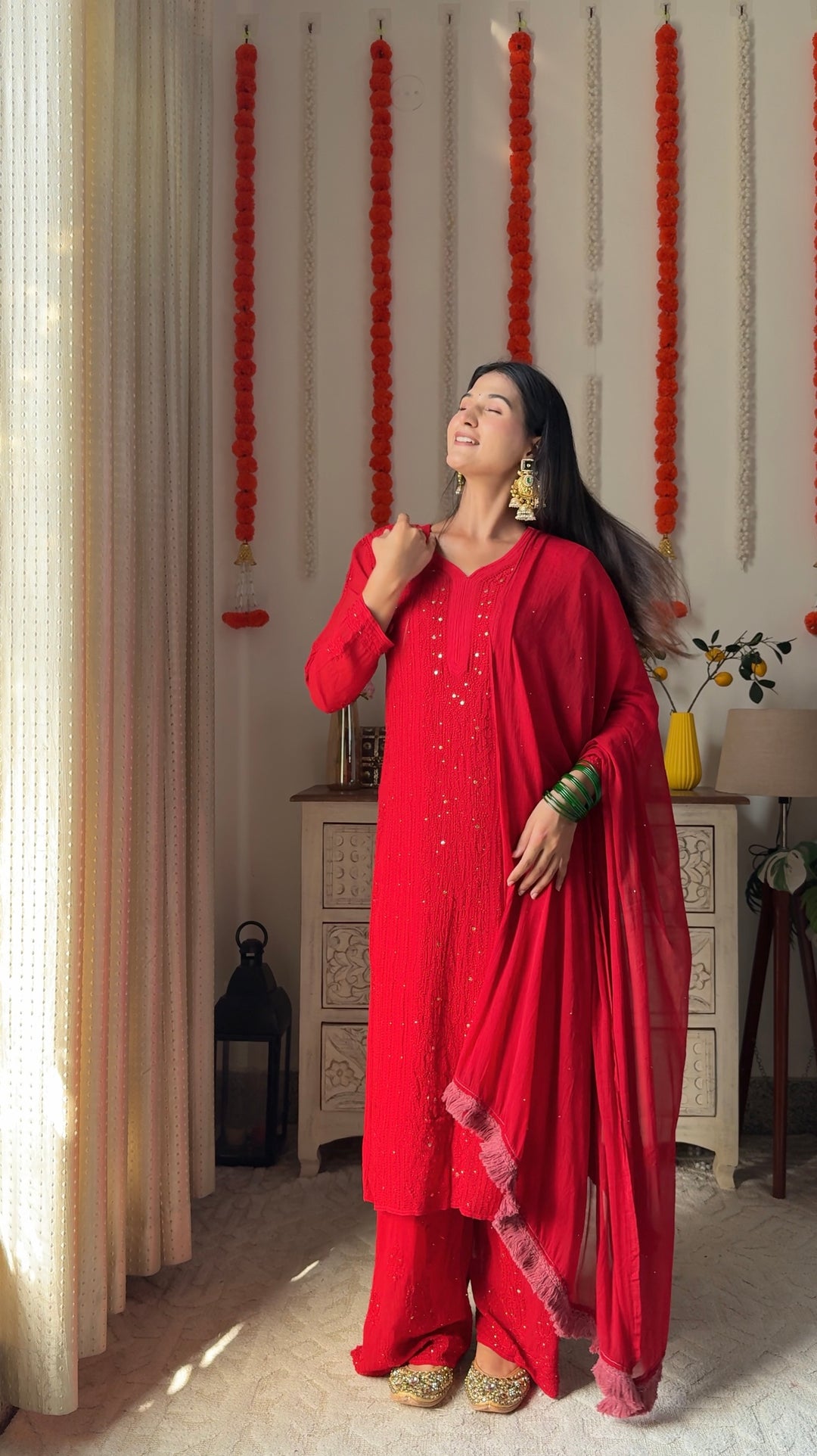 Swati Rathi in Viscose Georgette Mukaish Set With Resham Thread Handwork