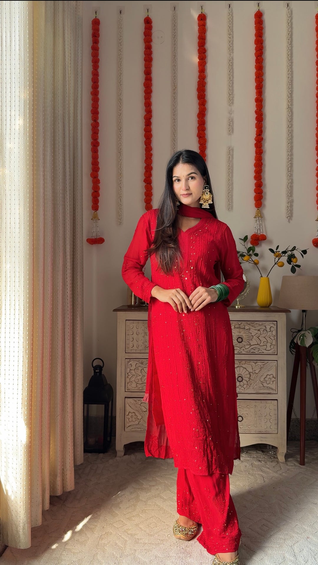 Swati Rathi in Viscose Georgette Mukaish Set With Resham Thread Handwork