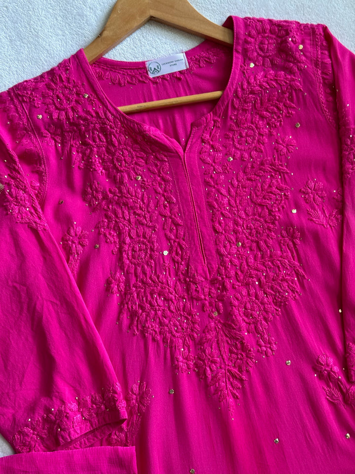 Nazakat Rayon Cotton Chikankari Kurta Set