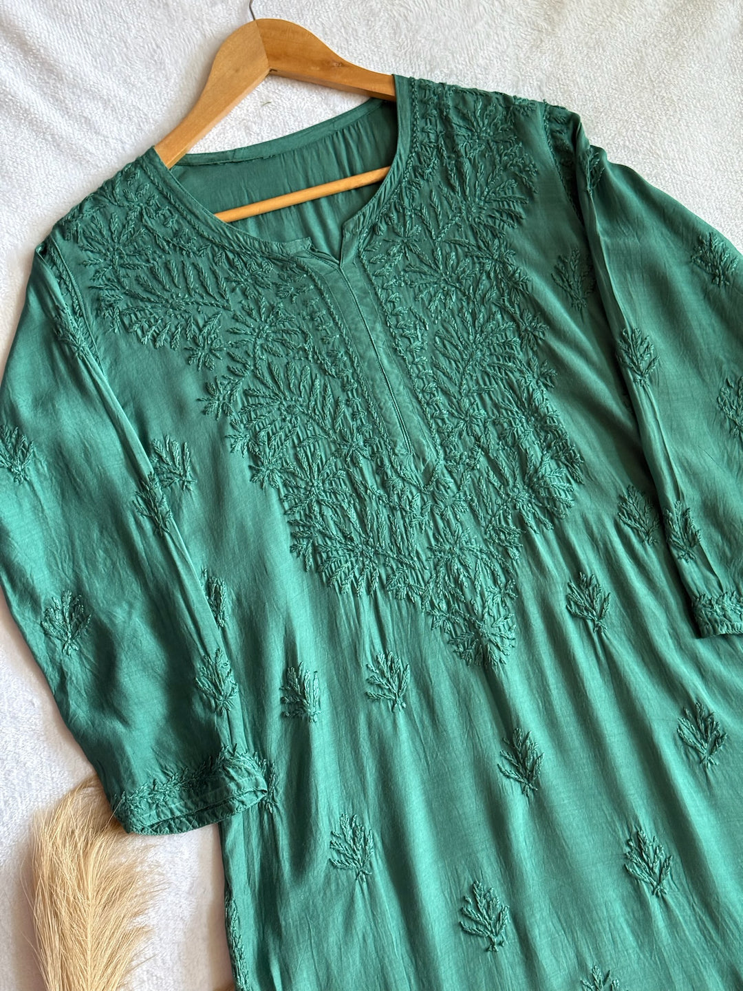 Palak Muslin Long Kurta
