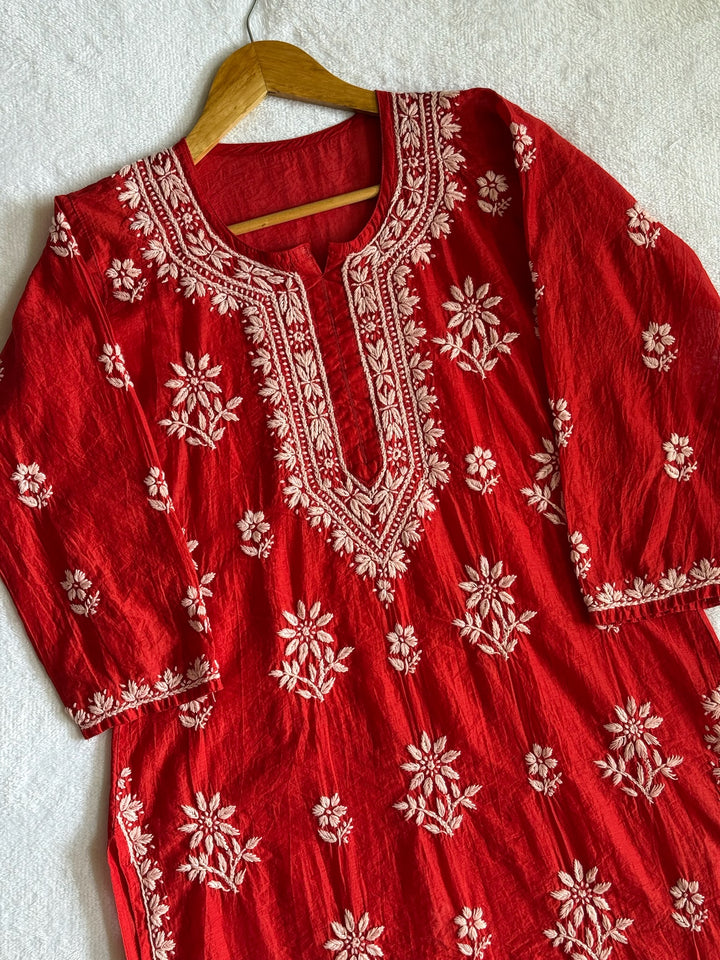 Nitya Mul Chanderi Long Kurta