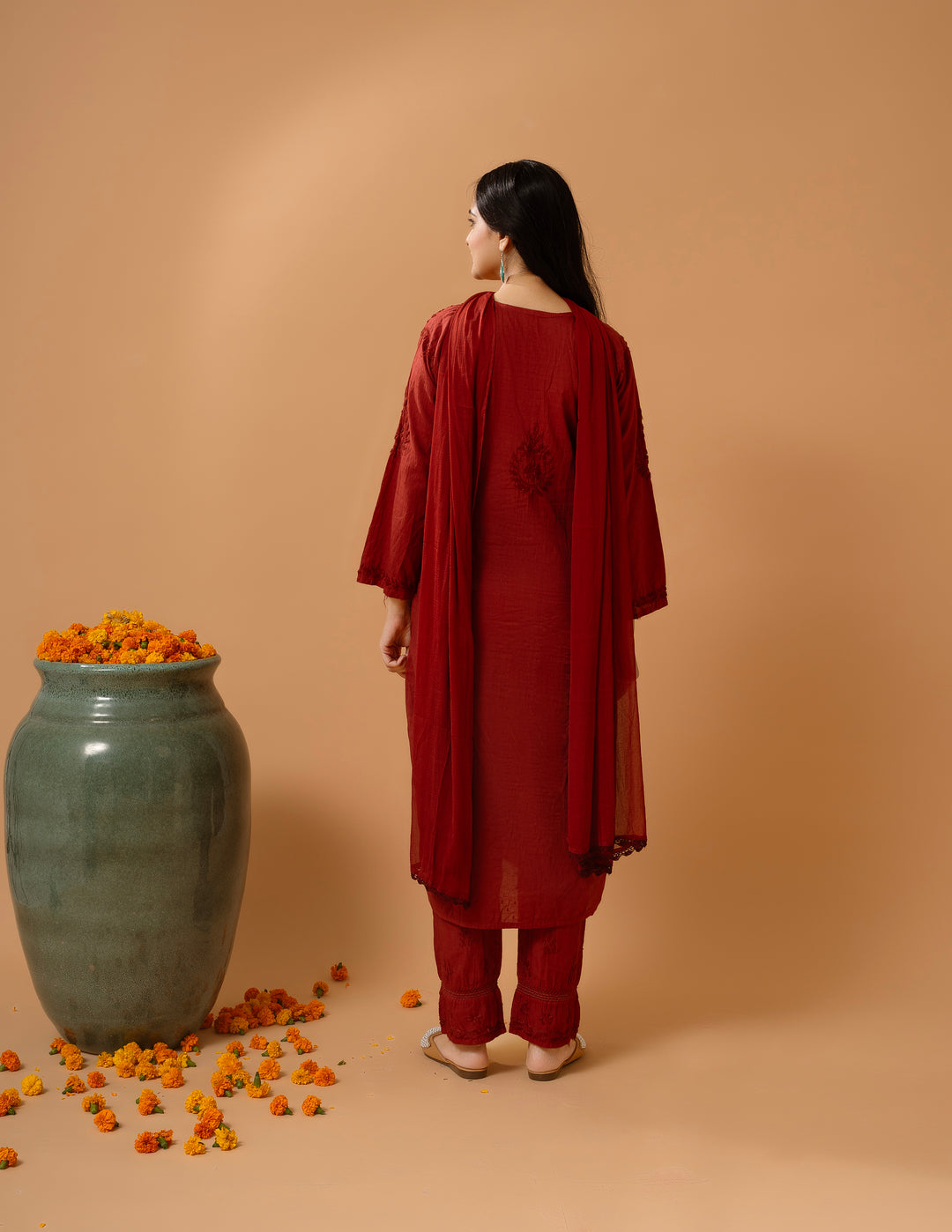 Haniya Mulmul Cotton Chikankari Set