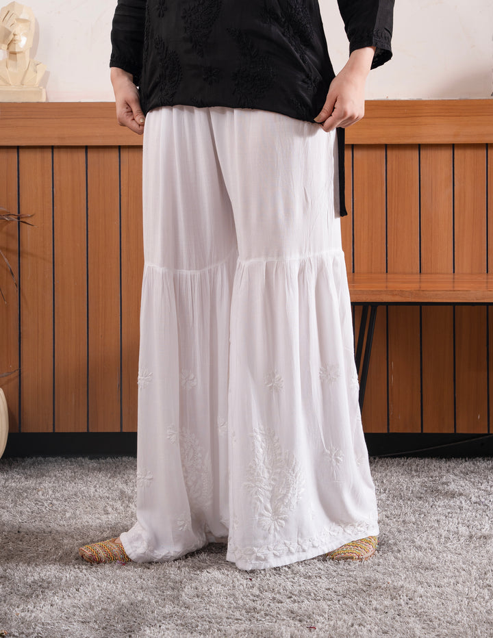 Nuha Modal Cotton Chikankari Garara