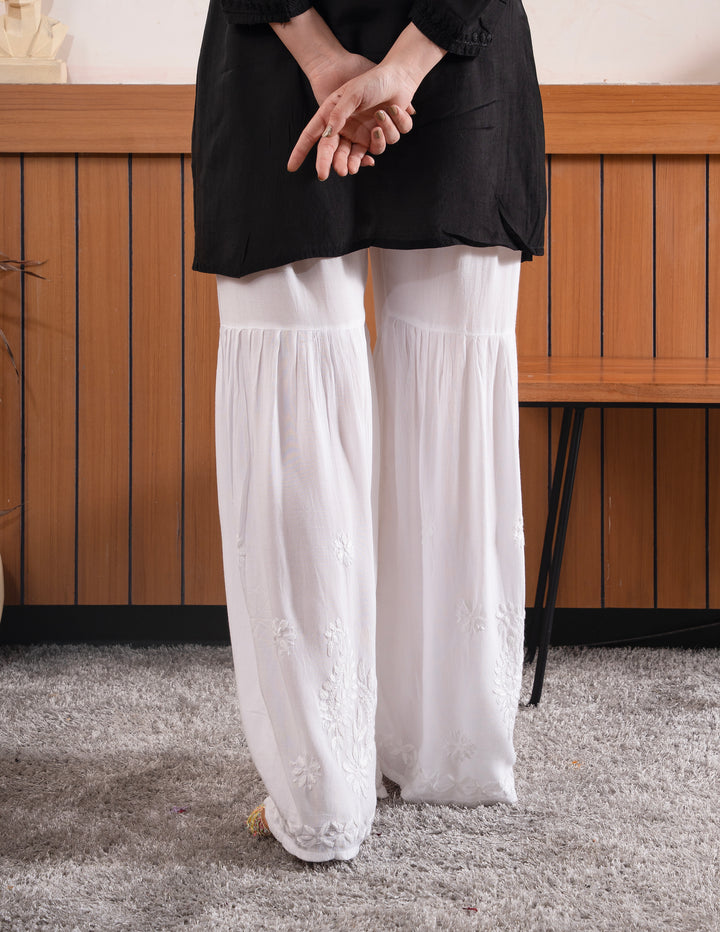 Nuha Modal Cotton Chikankari Garara