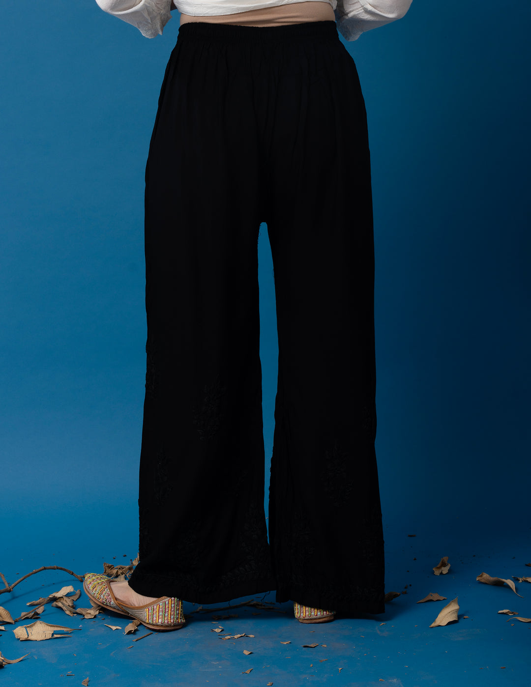 Handmade Black Modal Cotton Plazzo