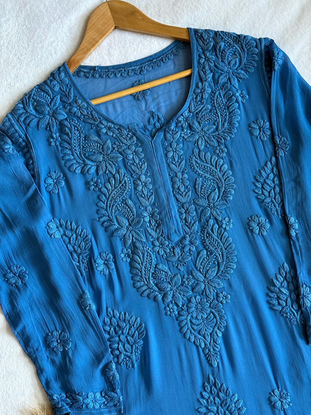 Viscose Georgette Kurta With 3D Handwork