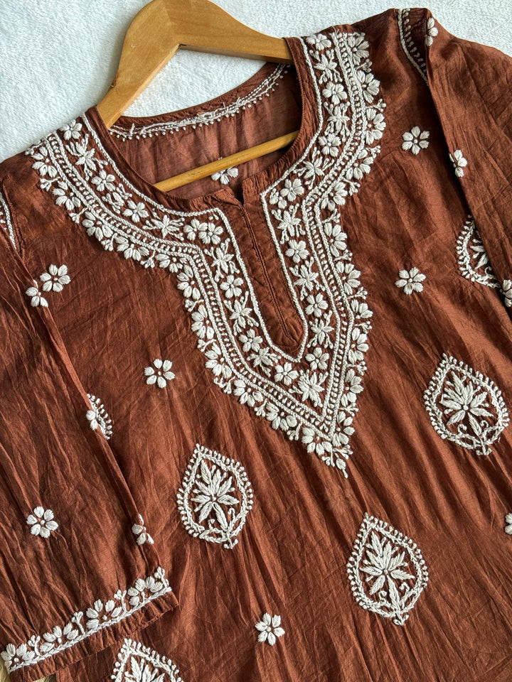 Abia Mul Chanderi Short Kurta