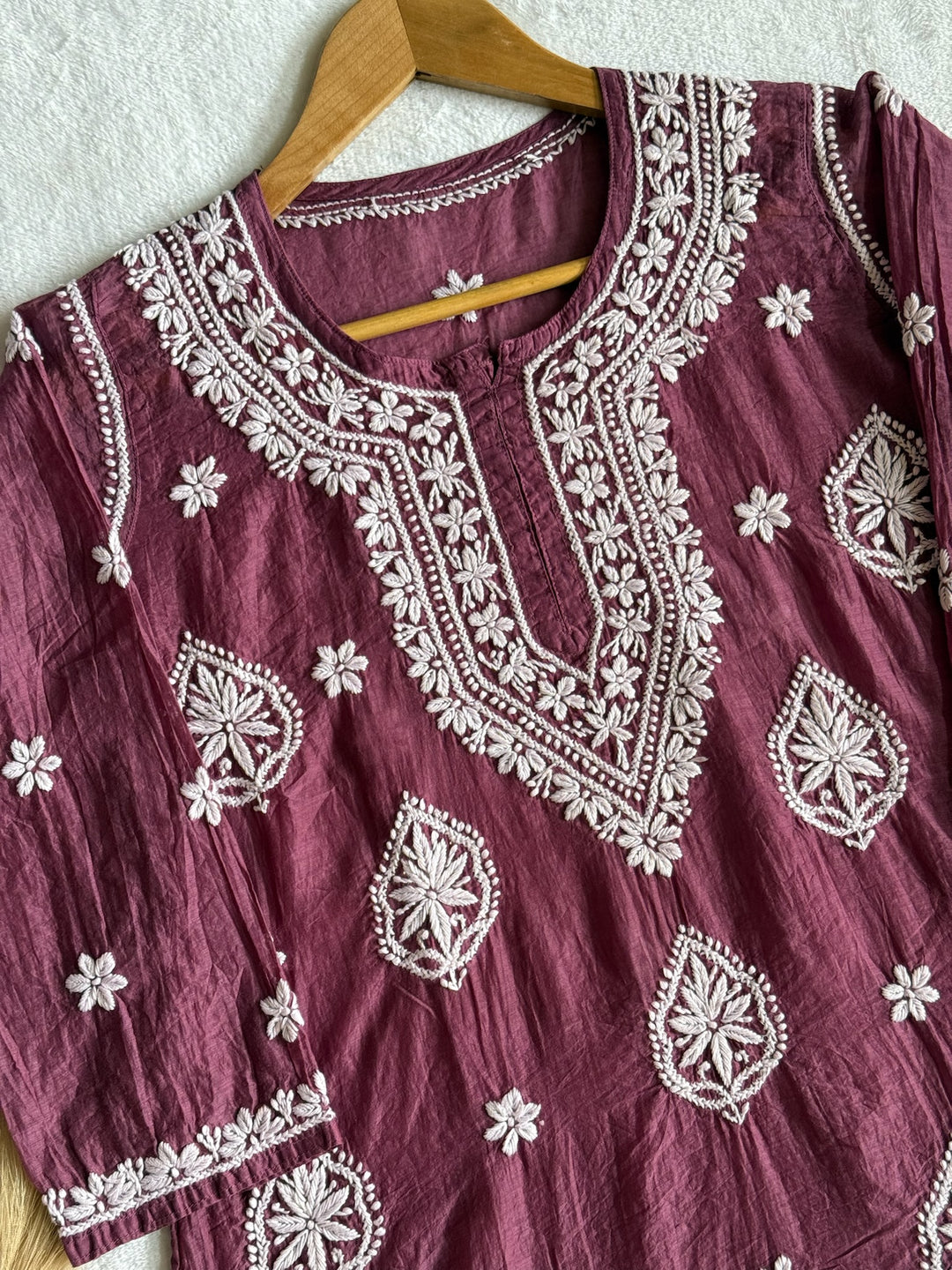 Abia Mul Chanderi Short Kurta