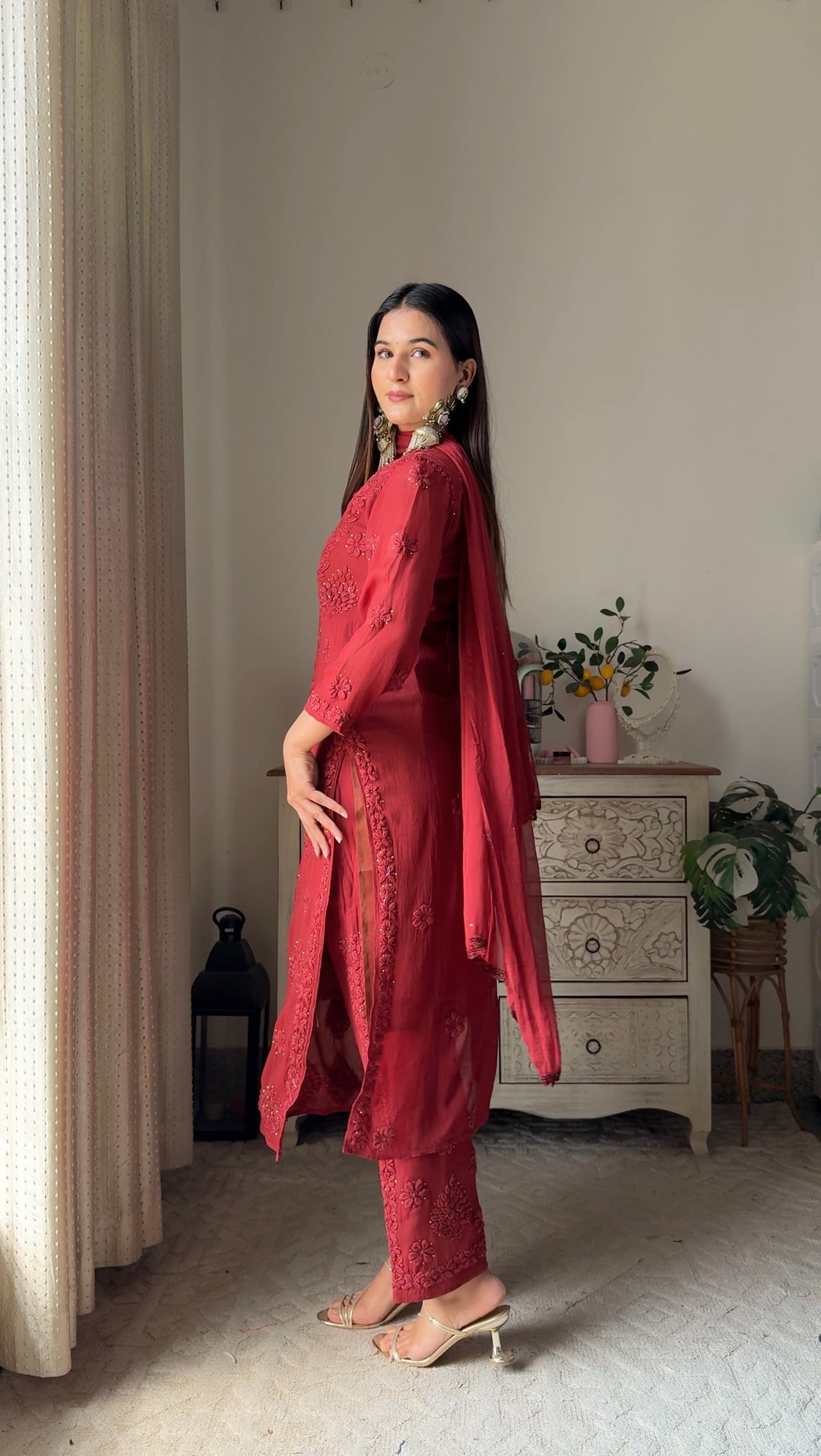 Swati Rathi in Noor Viscose Georgette Mukaish Set With 3D Handwork