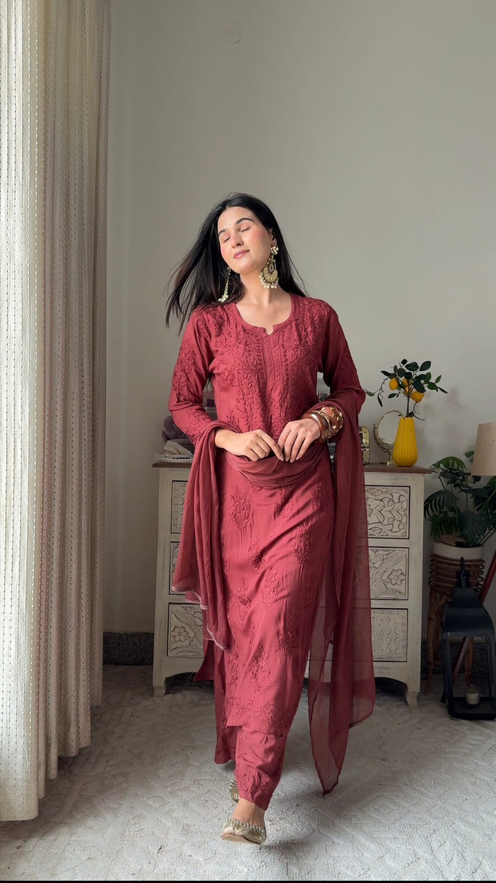Swati Rathi In Modal Cotton Co-ord Set With Dupatta