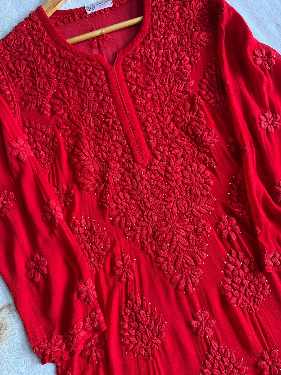 Noor Viscose Georgette Mukaish Set With 3D Handwork