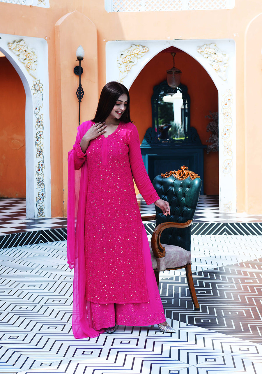 Viscose Full Jaal Mukaish Set