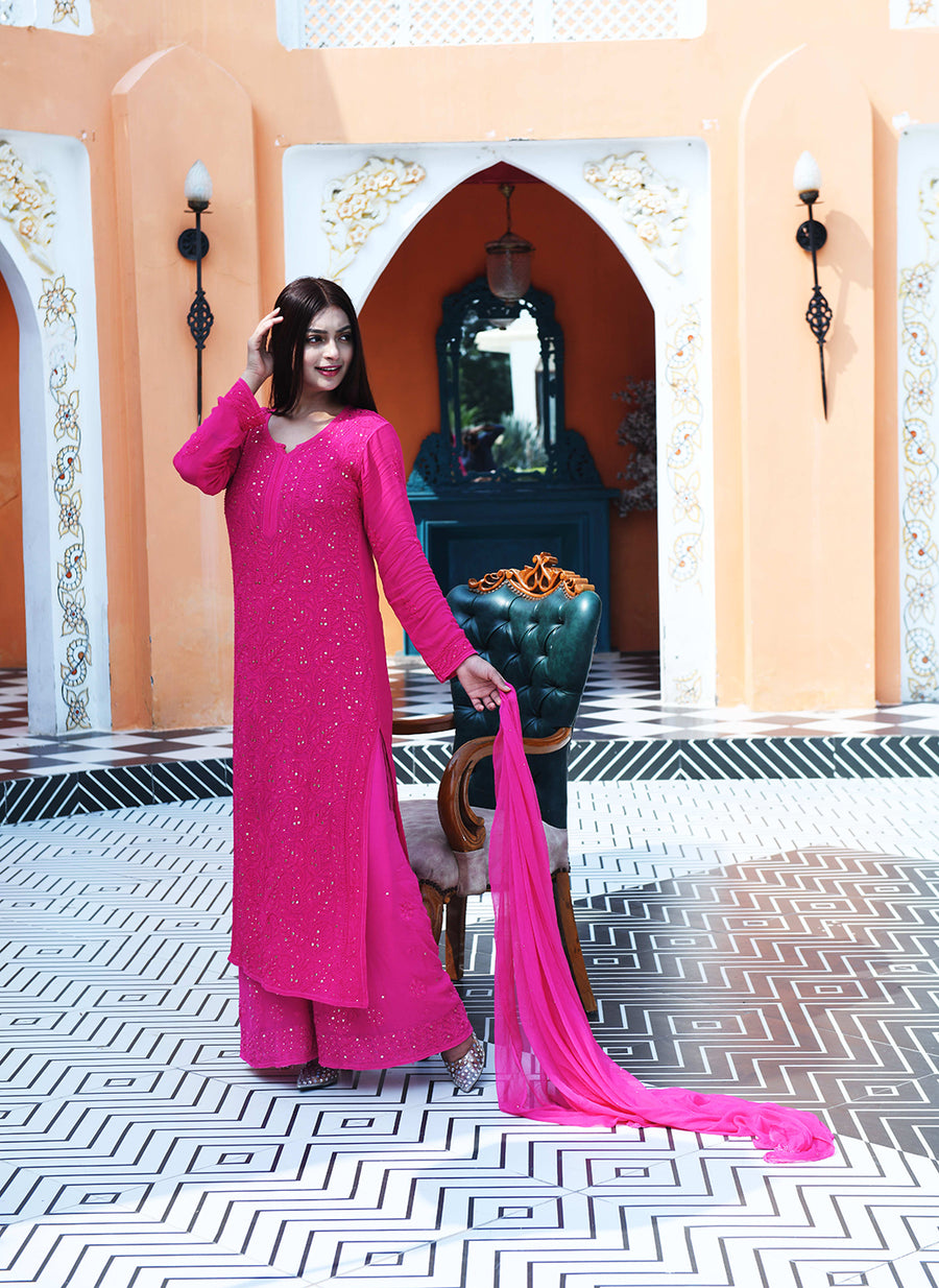 Viscose Full Jaal Mukaish Set