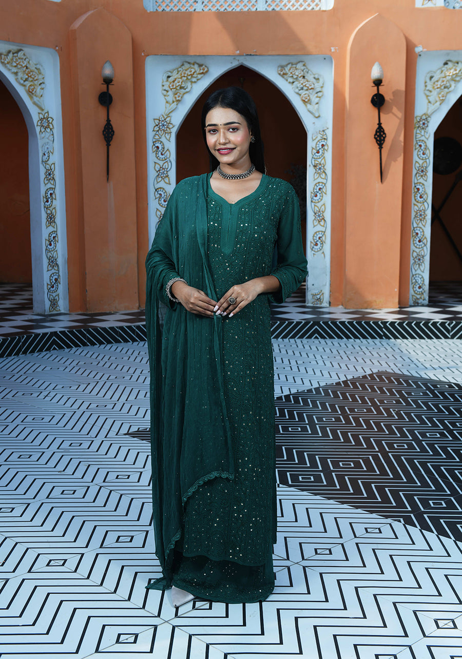 Viscose Full Jaal Mukaish Set