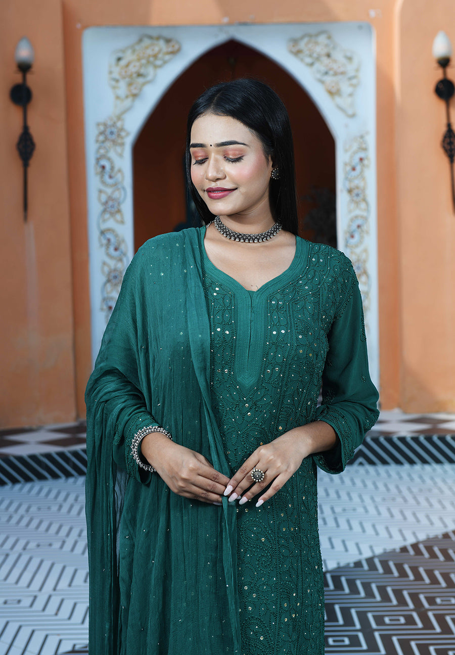 Viscose Full Jaal Mukaish Set