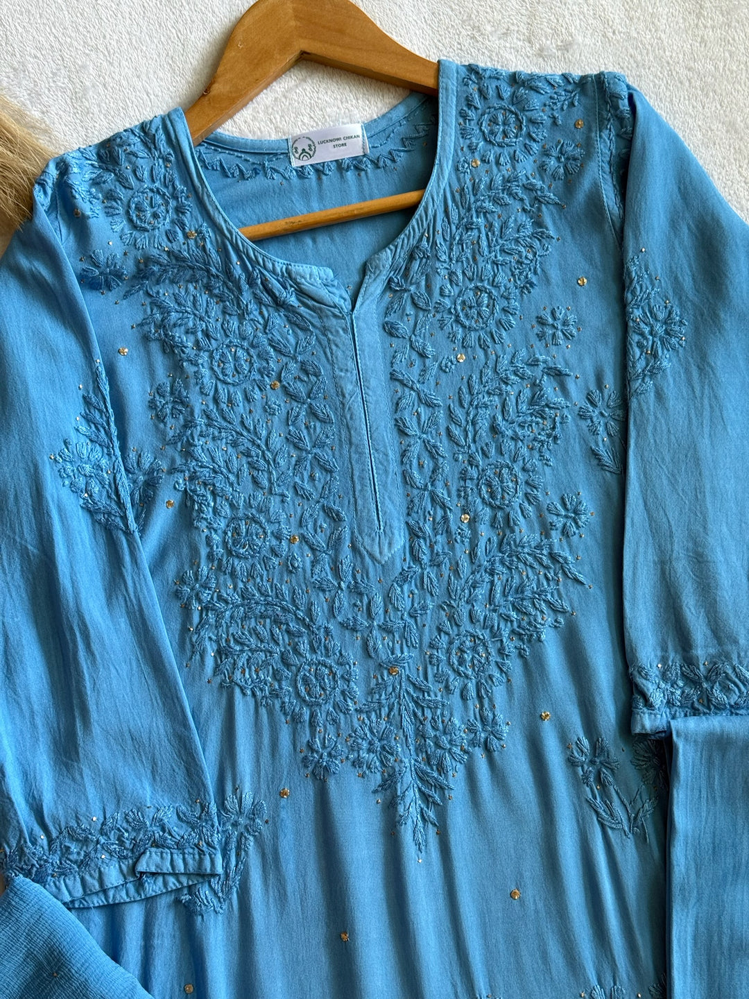 Nazakat Rayon Cotton Chikankari Kurta Set